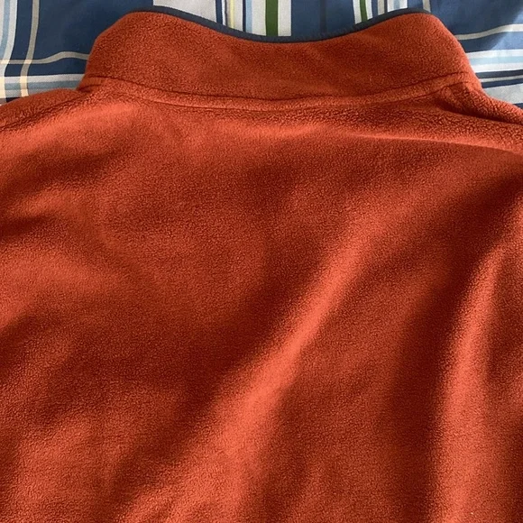 Dark brick and navy fleece jacket - Picture 12 of 17